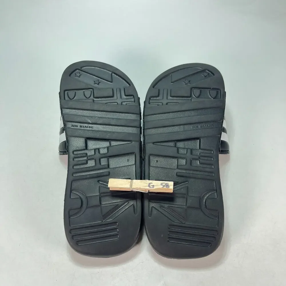 adidas Adissage Slides Black White Casual Massage Nubs Sandals 078260 Men's Sz 9